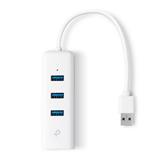 TP-LINK UE330 USB 3.0 to Gbit Ethernet Network Adapter with 3-Port USB 3.0 Hub, 1 USB 3.0 connector, 1 Gbit Eth.port
